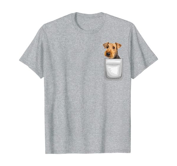 airedale terrier puppy dog in your pocket t-shirt, White;black 
airedale terrier puppy dog in your pocket t-shirt, White;black