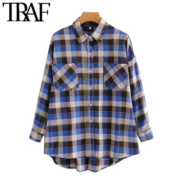 women fashion with pockets oversized check blouses vintage long sleeve button-up female shirts blusas chic 210507, White
women fashion with pockets oversized check blouses vintage long sleeve button-up female shirts blusas chic 210507, White