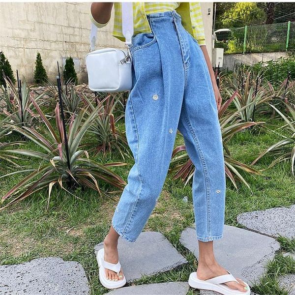 korean version of the all-match daisy embroidery cropped jeans harem pants women's, Blue
korean version of the all-match daisy embroidery cropped jeans harem pants women's, Blue