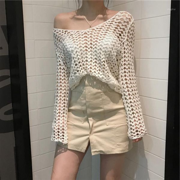 women's sweaters 2021 fashion spring autumn vintage hollow out off shoulder sweater women long sleeve solid loose pullovers girls, White;black
women's sweaters 2021 fashion spring autumn vintage hollow out off shoulder sweater women long sleeve solid loose pullovers girls, White;black