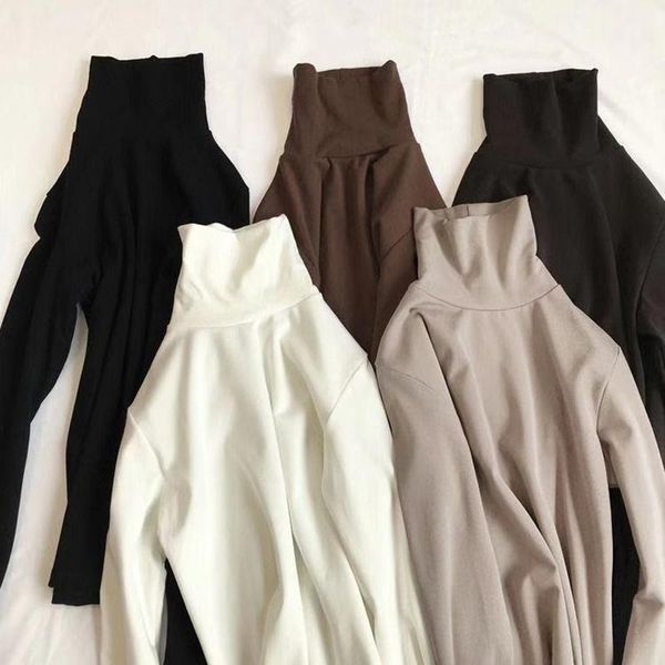 women's t-shirt autumn winter women long sleeve turtleneck simple t-shirts korean style all-match t shirt harajuku womens clothing bott, White
women's t-shirt autumn winter women long sleeve turtleneck simple t-shirts korean style all-match t shirt harajuku womens clothing bott, White