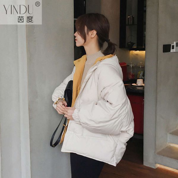 double sided short coat women's winter thickened cotton clothes loose student down bread, Black
double sided short coat women's winter thickened cotton clothes loose student down bread, Black