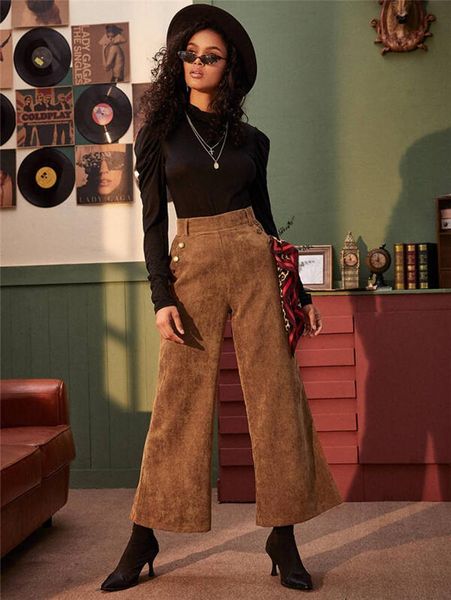 women's pants & capris 2021 women autumn winter corduroy high waist trousers casual wide leg solid, Black;white
women's pants & capris 2021 women autumn winter corduroy high waist trousers casual wide leg solid, Black;white