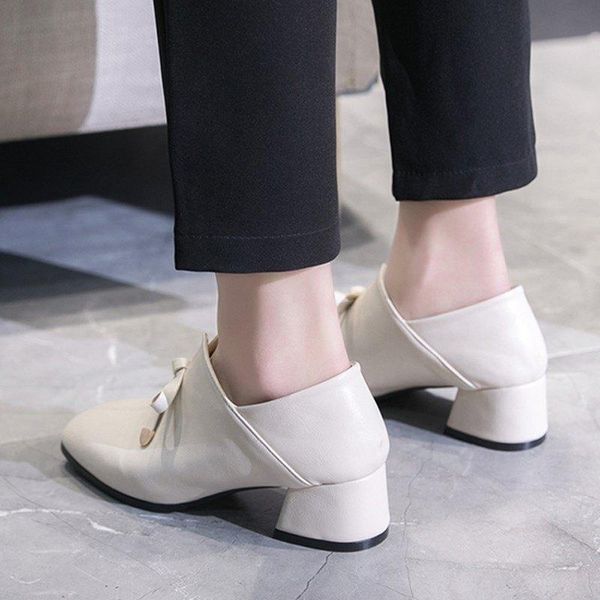 dress shoes thick heel deep mouth single women 2021 fairy air with square head british style wild small leather, Black
dress shoes thick heel deep mouth single women 2021 fairy air with square head british style wild small leather, Black