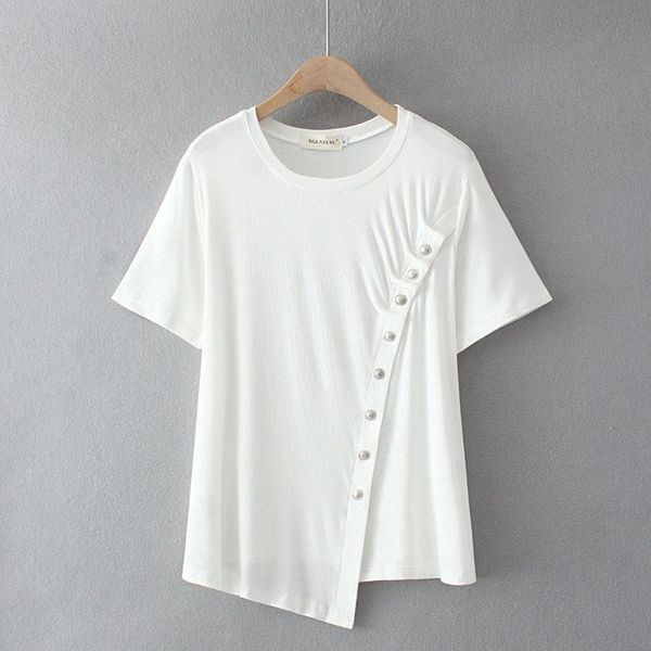 plus size t-shirt xl-4xl women's white black summer female short sleeve irregular tshirts oversized cute shirts 
plus size t-shirt xl-4xl women's white black summer female short sleeve irregular tshirts oversized cute shirts