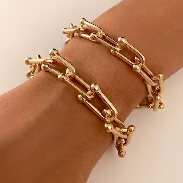 charm bracelets ingesight.z 2pcs/set punk link chain bangles multi layered gold color chunky bracelet for women retro jewelry, Golden;silver
charm bracelets ingesight.z 2pcs/set punk link chain bangles multi layered gold color chunky bracelet for women retro jewelry, Golden;silver