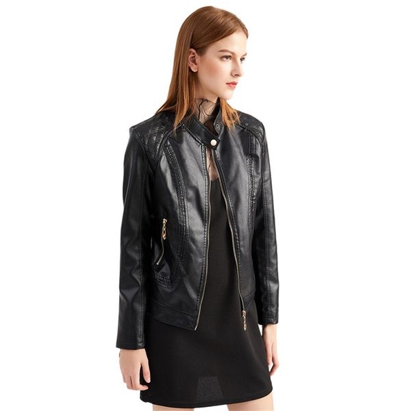 faux leather jacket women autumn winter fashion outerwear stand-up collar zipper slim red pu coat female lr1329 210531, Black
faux leather jacket women autumn winter fashion outerwear stand-up collar zipper slim red pu coat female lr1329 210531, Black