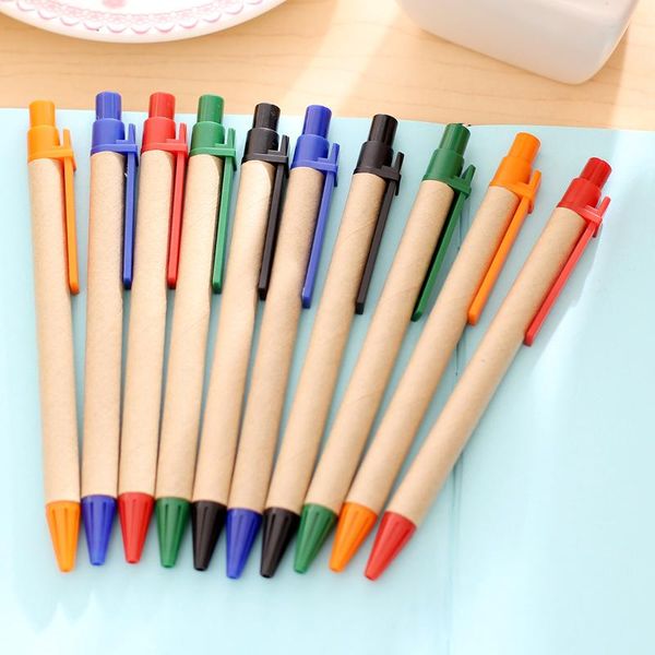 ballpoint pens 10pcs/lot kraft paper tube environmental protection pen regeneration simple business wholesale, Blue;orange
ballpoint pens 10pcs/lot kraft paper tube environmental protection pen regeneration simple business wholesale, Blue;orange