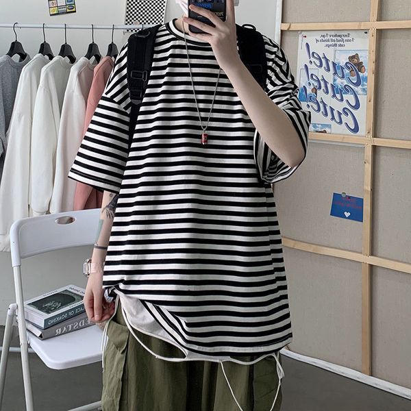 hoodies summer cotton striped t-shirt men's fashion casual o-neck t shirt men streetwear korean loose short-sleeved tshirt mens c845, Black
hoodies summer cotton striped t-shirt men's fashion casual o-neck t shirt men streetwear korean loose short-sleeved tshirt mens c845, Black