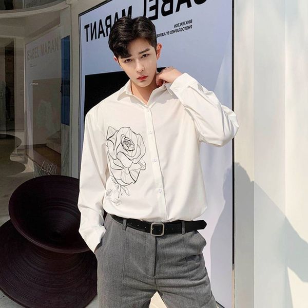 men's casual shirts shirthairstylist's handsome temperament rose print men's white youth long sleeve inch shirt fashion us7h, White;black
men's casual shirts shirthairstylist's handsome temperament rose print men's white youth long sleeve inch shirt fashion us7h, White;black