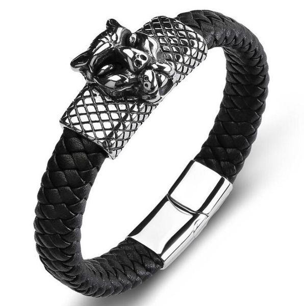 charm bracelets retro punk magnetic buckle cool wolf leather bracelet men rock party motorcycle jewelry, Golden;silver
charm bracelets retro punk magnetic buckle cool wolf leather bracelet men rock party motorcycle jewelry, Golden;silver