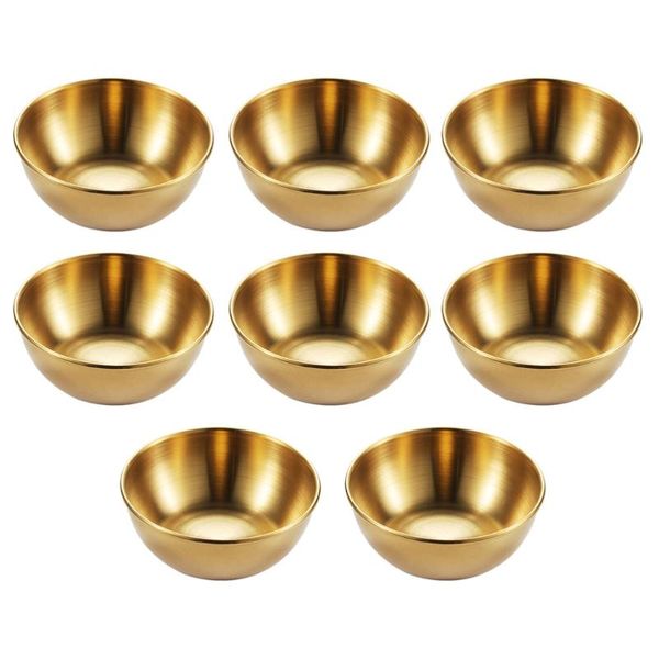 dishes & plates 1 set 8pcs stainless steel seasoning bowls practical sauce (golden)
dishes & plates 1 set 8pcs stainless steel seasoning bowls practical sauce (golden)