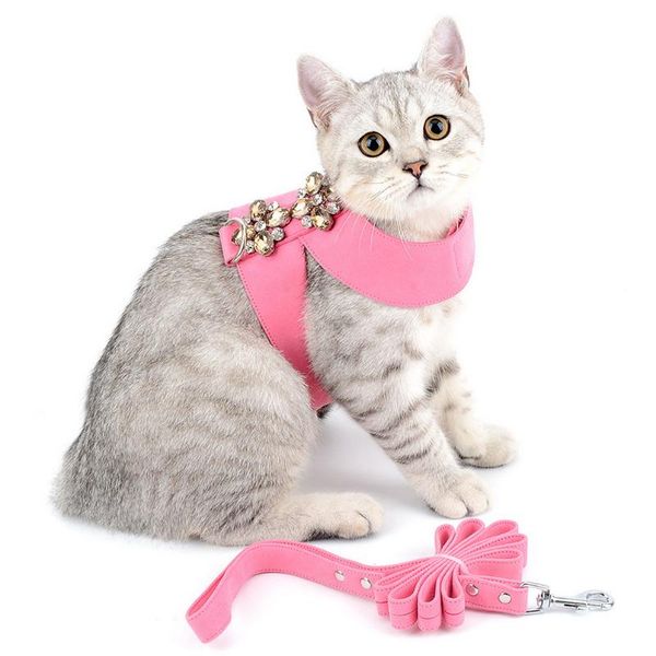 dog collars & leashes 2021 ultra suede small cat harness leash set rhinestone,adjustble/escape proof/quick release/no chock/comfortable 3col
dog collars & leashes 2021 ultra suede small cat harness leash set rhinestone,adjustble/escape proof/quick release/no chock/comfortable 3col