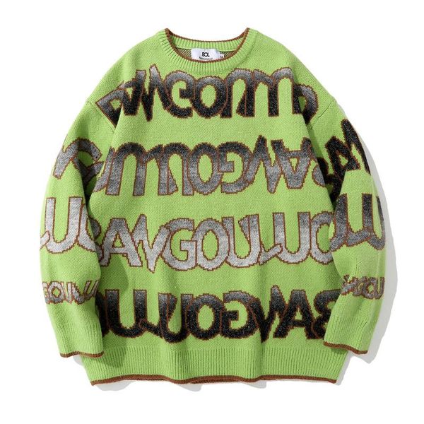 men's sweaters hip hop gradient letter jacquard sweater knitted pullover loose bottoming autumn winter all-match harajuku couple, White;black
men's sweaters hip hop gradient letter jacquard sweater knitted pullover loose bottoming autumn winter all-match harajuku couple, White;black