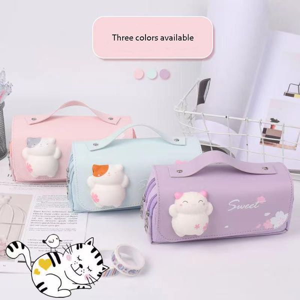 storage bags kawaii large capacity pencil case cute cat double layer bag girl school supplies portable 3d organizer gift stationery
storage bags kawaii large capacity pencil case cute cat double layer bag girl school supplies portable 3d organizer gift stationery