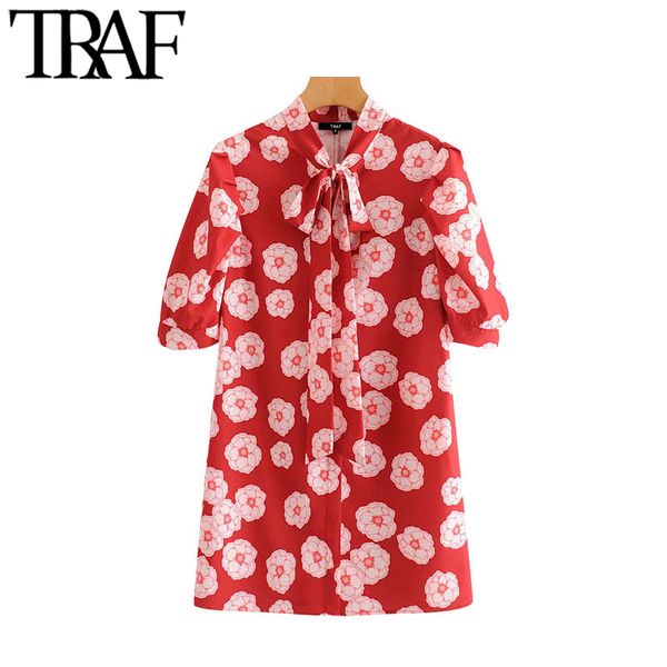 traf women chic fashion floral print mini dress vintage bow tie collar short sleeve female dresses vestidos mujer 210415, Black;gray
traf women chic fashion floral print mini dress vintage bow tie collar short sleeve female dresses vestidos mujer 210415, Black;gray