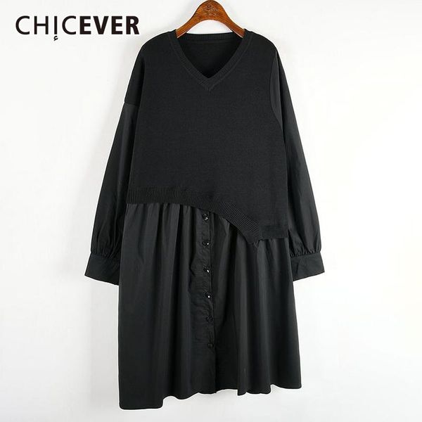 casual dresses chicever vintage dress for women v neck long sleeve loose oversized patchwork knitting mid female 2021 autumn clothing, Black;gray
casual dresses chicever vintage dress for women v neck long sleeve loose oversized patchwork knitting mid female 2021 autumn clothing, Black;gray