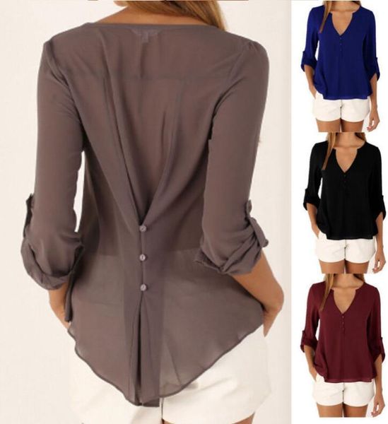 women plus size elegant v-neck casual fashion blouses long sleeved chiffon autumn spring summer tees, White
women plus size elegant v-neck casual fashion blouses long sleeved chiffon autumn spring summer tees, White