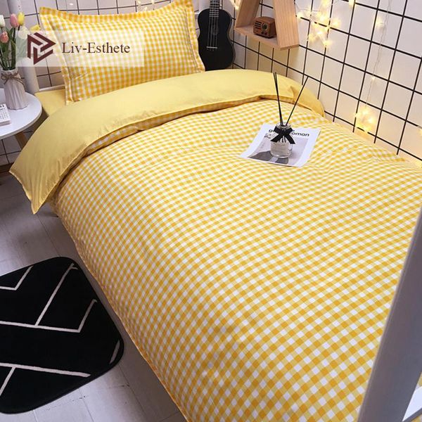 bedding sets liv-esthete yellow grid set home decor duvet cover flat sheet child single twin 3pcs double king bedcothes
bedding sets liv-esthete yellow grid set home decor duvet cover flat sheet child single twin 3pcs double king bedcothes