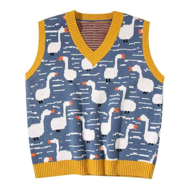 men's sweaters lacible harajuku goose print sleeveless waistcoat loose 2021 casual autumn jumper vest pullovers, White;black
men's sweaters lacible harajuku goose print sleeveless waistcoat loose 2021 casual autumn jumper vest pullovers, White;black