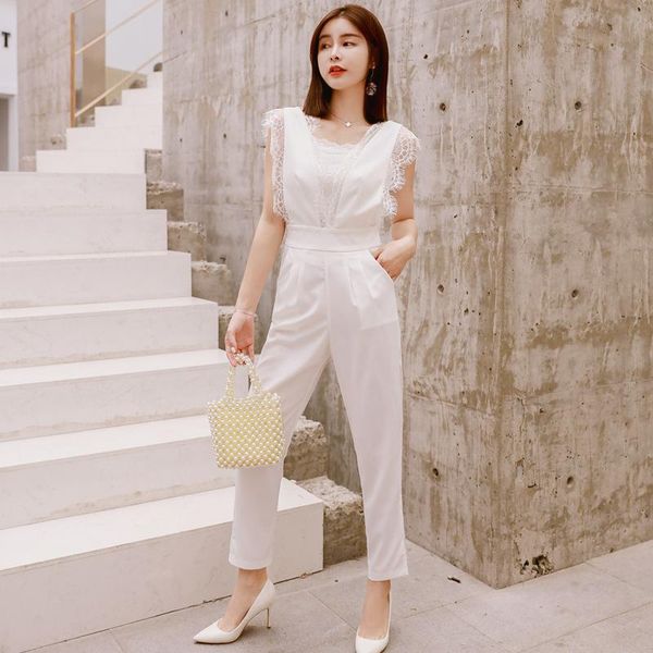 women's jumpsuits & rompers lady temperament lace jumpsuit women 2021 korean slim womens casual v-neck, Black;white
women's jumpsuits & rompers lady temperament lace jumpsuit women 2021 korean slim womens casual v-neck, Black;white