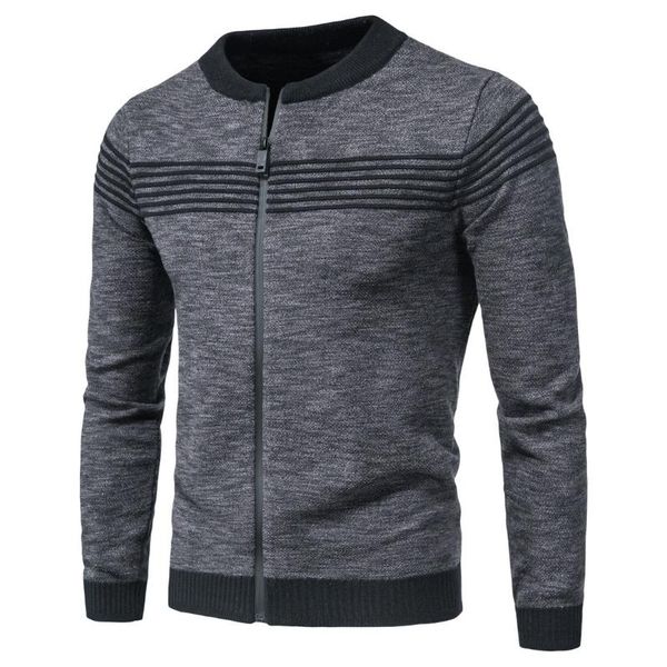 men's sweaters autumn zip knitwear fashion stripes contrast cardigan sweater, White;black
men's sweaters autumn zip knitwear fashion stripes contrast cardigan sweater, White;black