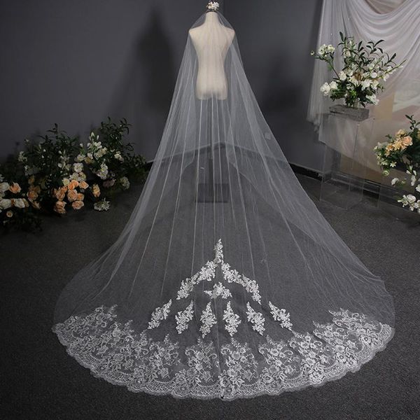 bridal veils real pos long lace appliques wedding veil white ivory cathedral 3.5 meters bride accessories 2021, Black
bridal veils real pos long lace appliques wedding veil white ivory cathedral 3.5 meters bride accessories 2021, Black