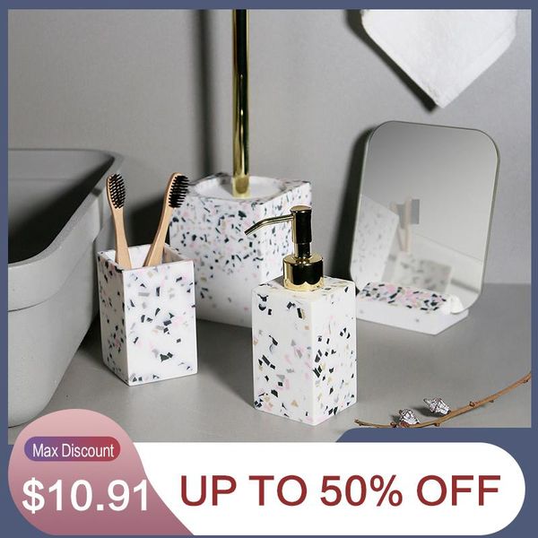 bath accessory set bathroom supplies terrazzo wash cup sink lamp luxury home creative mouthwash four-piece
bath accessory set bathroom supplies terrazzo wash cup sink lamp luxury home creative mouthwash four-piece