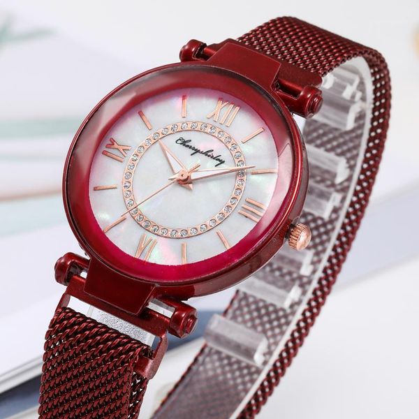 wristwatches 2021 women's watches luxury magnetic wristwatch geometric surface female stainless steel diamond quartz reloj, Slivery;brown
wristwatches 2021 women's watches luxury magnetic wristwatch geometric surface female stainless steel diamond quartz reloj, Slivery;brown