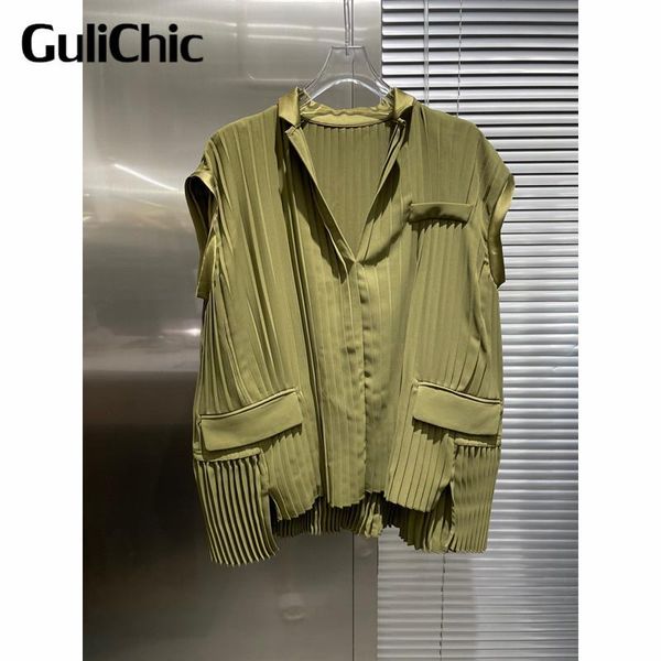 women's blouses & shirts 7.12 high end quality pleated v-neck sleeveless loose shirt blouse women, White
women's blouses & shirts 7.12 high end quality pleated v-neck sleeveless loose shirt blouse women, White