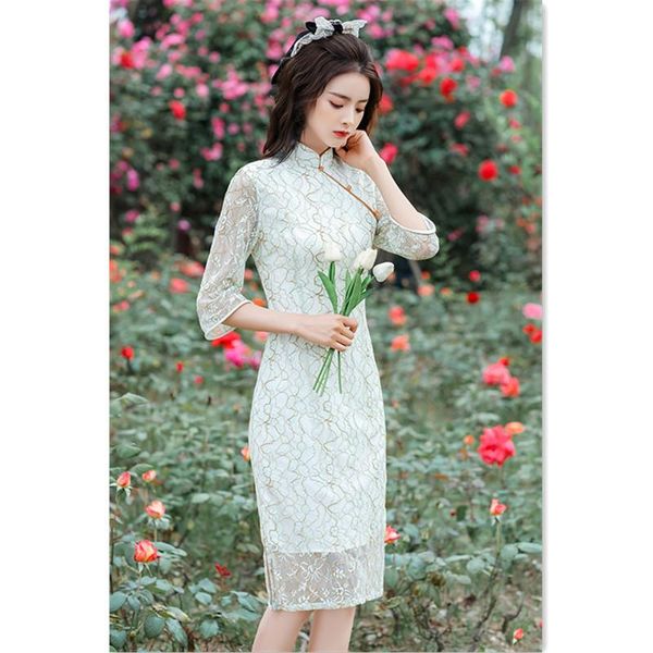 ethnic clothing 2021 summer fashion modified lace 3 / 4 sleeve medium length dress young women's cheongsam skirt chinese traditional, Red
ethnic clothing 2021 summer fashion modified lace 3 / 4 sleeve medium length dress young women's cheongsam skirt chinese traditional, Red