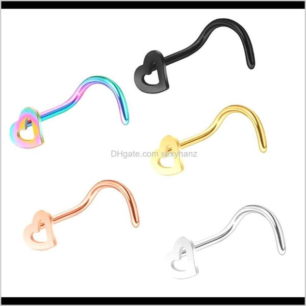 rings & drop delivery 2021 100pcs heart ring stainless steel twist nose studs body jewelry 20 gauge piercing cartilage tragus earring 9eyur, Silver
rings & drop delivery 2021 100pcs heart ring stainless steel twist nose studs body jewelry 20 gauge piercing cartilage tragus earring 9eyur, Silver