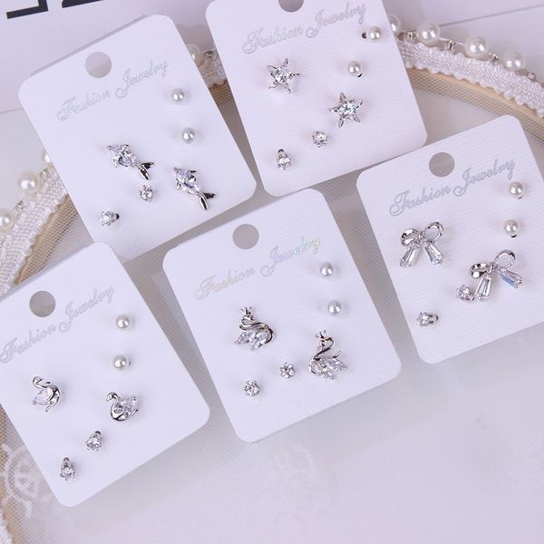 set earrings, exquisite, small and sweet combination of zircon female mini earbone nails, Black
set earrings, exquisite, small and sweet combination of zircon female mini earbone nails, Black