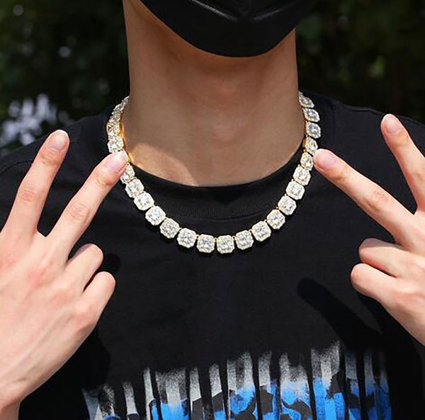 factory outlet brand necklace 13mm square dianond tennis chain luxury cubic zirconia designer diamond 14k gold chains mens jewelry hip, Black 
factory outlet brand necklace 13mm square dianond tennis chain luxury cubic zirconia designer diamond 14k gold chains mens jewelry hip, Black