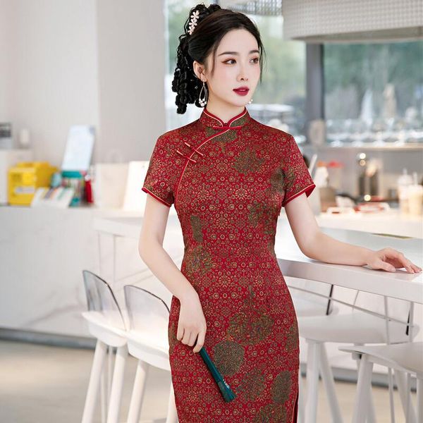 ethnic clothing women chinese style red satin floral print qipao elegant oriental retro slim cheongsam party evening vintage vestido
ethnic clothing women chinese style red satin floral print qipao elegant oriental retro slim cheongsam party evening vintage vestido