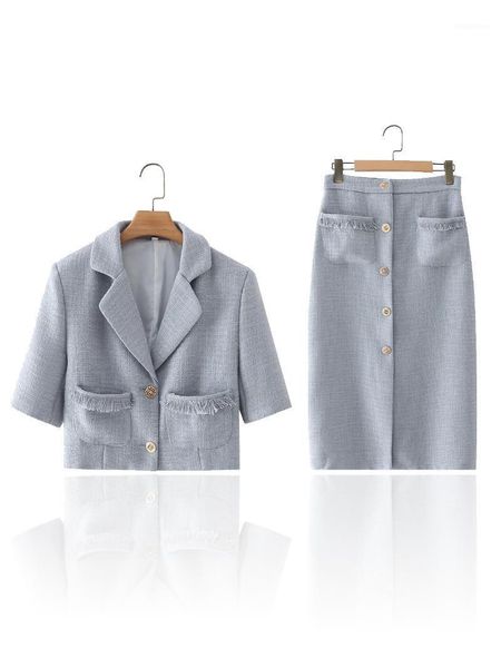 women's wool & blends women 2021 fashion autumn small fragrant wind short light grey suit midi skirt suits long sleeve blazer jacket st, Black
women's wool & blends women 2021 fashion autumn small fragrant wind short light grey suit midi skirt suits long sleeve blazer jacket st, Black
