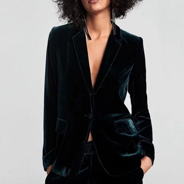 women's jackets xuxi women velvet coat fashion long sleeve streetwear one button casual suit female spring autumn 2021 e2066, Black;brown
women's jackets xuxi women velvet coat fashion long sleeve streetwear one button casual suit female spring autumn 2021 e2066, Black;brown