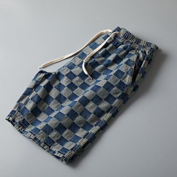 men's shorts summer old washed jeans capris youth trend pants loose beach plaid men 2021, White;black
men's shorts summer old washed jeans capris youth trend pants loose beach plaid men 2021, White;black