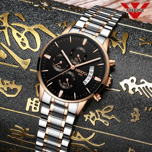 wristwatches nibosi fashion mens watches rose gold waterproof relogio masculino stainless steel quartz wristwatch, Slivery;brown
wristwatches nibosi fashion mens watches rose gold waterproof relogio masculino stainless steel quartz wristwatch, Slivery;brown