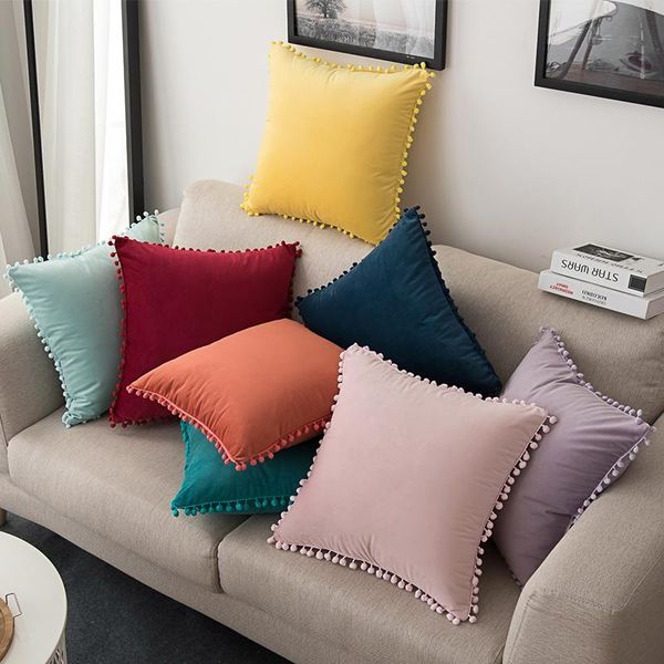 cushion/decorative pillow 30x50/45x45/55x55/40x60cm solid color pompom cushion cover velvet pillowcase hair balls tassel fringes home decor
cushion/decorative pillow 30x50/45x45/55x55/40x60cm solid color pompom cushion cover velvet pillowcase hair balls tassel fringes home decor