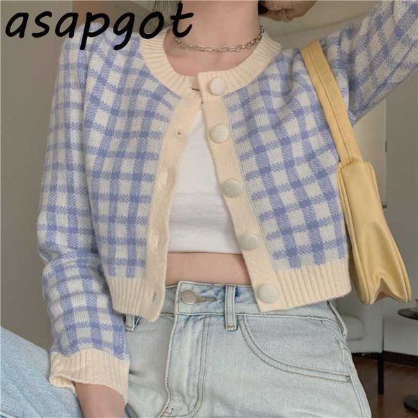 sweaters&jumpers o neck long sleeve short blue plaid knitted jacket fresh preppy style japan cardigan fashion pull femme 210610, White
sweaters&jumpers o neck long sleeve short blue plaid knitted jacket fresh preppy style japan cardigan fashion pull femme 210610, White