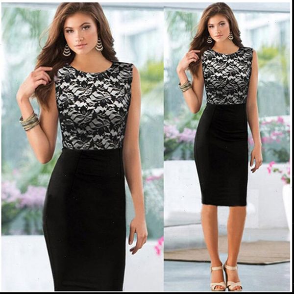 fashion lace patchwork formal women dresses business slim pencil o neck sleeveless ladies work office ol party knee length, Black;gray
fashion lace patchwork formal women dresses business slim pencil o neck sleeveless ladies work office ol party knee length, Black;gray
