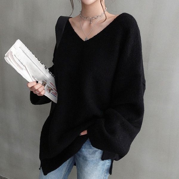 sweater 20th autumn moluleva female blouses with sleeve-down long minimalist korean style casual knitting pink pullovers, White;black
sweater 20th autumn moluleva female blouses with sleeve-down long minimalist korean style casual knitting pink pullovers, White;black
