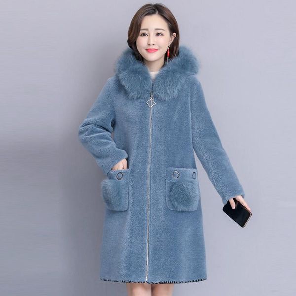 fur collar ladies coat fashion velvet women mid-length winter 2021 women's wool & blends, Black
fur collar ladies coat fashion velvet women mid-length winter 2021 women's wool & blends, Black