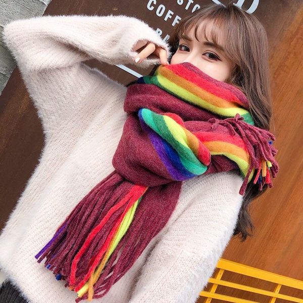 8809 2021 autumn and winter new fashion rainbow plaid shawl scarf wool and cashmere thicken increase, Blue;gray
8809 2021 autumn and winter new fashion rainbow plaid shawl scarf wool and cashmere thicken increase, Blue;gray