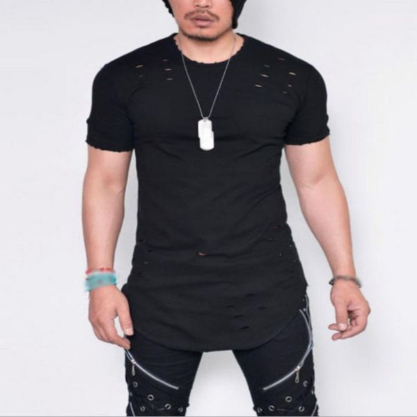 men's t-shirts ripped t shirt slim fit muscle o-neck tee fashion summer streetwear hole casual short sleeve t-shirt men clothes, White;black
men's t-shirts ripped t shirt slim fit muscle o-neck tee fashion summer streetwear hole casual short sleeve t-shirt men clothes, White;black