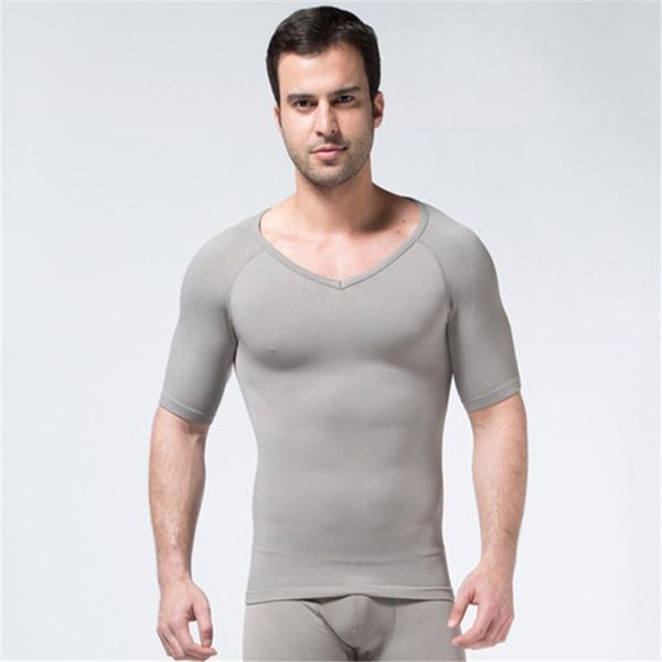 men's body shapers black white gray shaper compression t-shirts men v-neck shapewear waist slimming tshirt belly control male, Black;brown
men's body shapers black white gray shaper compression t-shirts men v-neck shapewear waist slimming tshirt belly control male, Black;brown