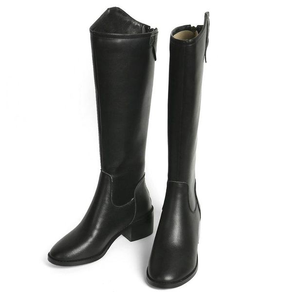 boots genuine leather knee high women winter warm back zipper party basic shoes woman riding round toe, Black
boots genuine leather knee high women winter warm back zipper party basic shoes woman riding round toe, Black