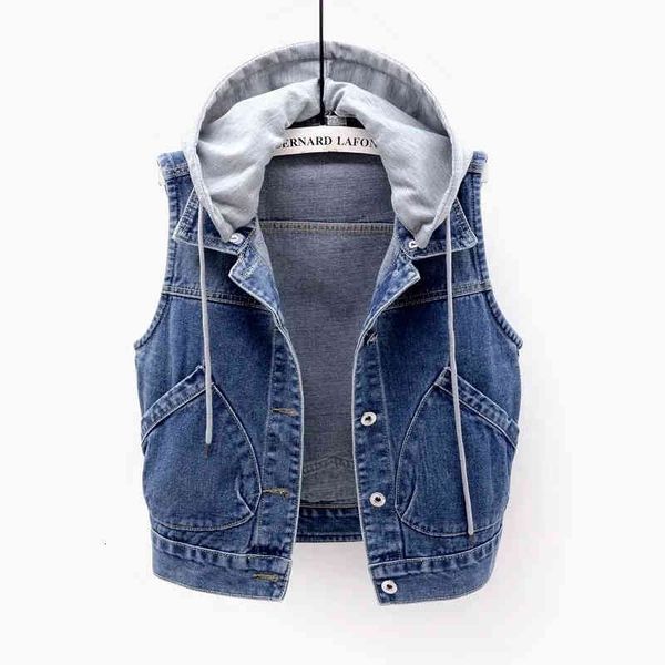 women's vests casual with hood denim female jacket korean spring sleeveless jean plus size 5xl fashion short vest outerwear zy2b, Black;white
women's vests casual with hood denim female jacket korean spring sleeveless jean plus size 5xl fashion short vest outerwear zy2b, Black;white