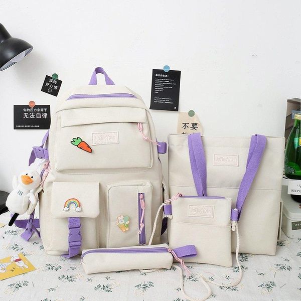 backpack 4pcs set high school bags for teenage girl 2021 canvas travel women bookbags teen student schoolbag fashion50
backpack 4pcs set high school bags for teenage girl 2021 canvas travel women bookbags teen student schoolbag fashion50